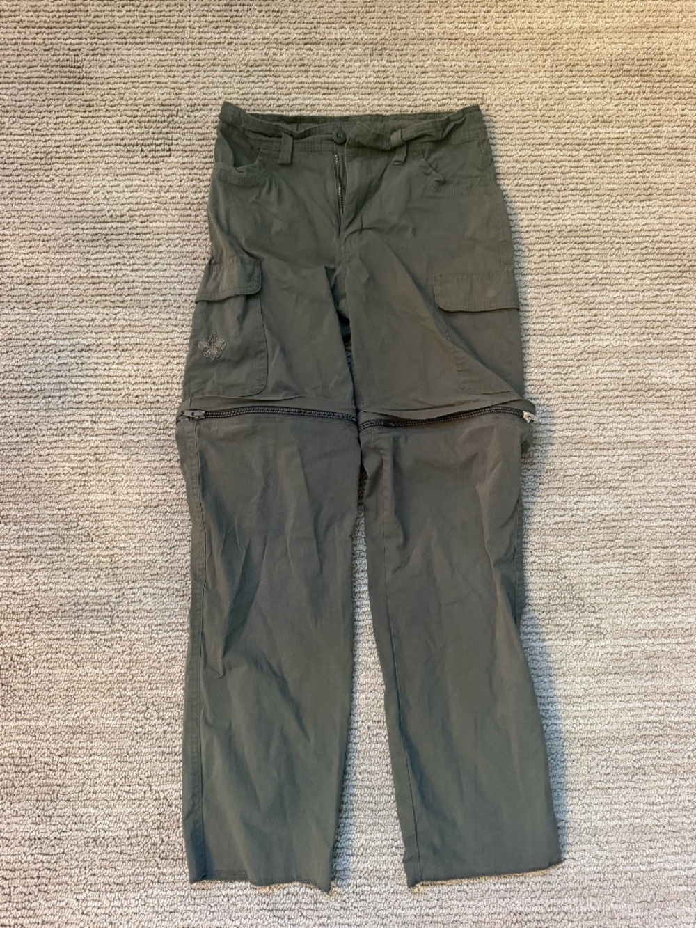 Boy Scouts Green Youth "Switchback" Convertible uniform pants/shorts - size 12